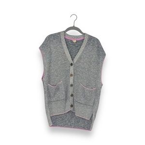 Anthropologie Pilcro Gray Washed Cardigan Sweater Vest